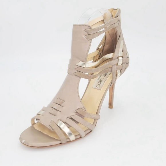 JIMMY CHOO 🤩 Urban Bohemian Caged Strappy Heels. Size 39.5. Perfect sized heel! - Picture 2 of 8